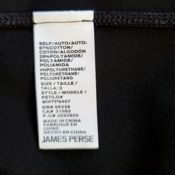 James Perse Standard Black Stretch Cotton Sheath Dress Size Large Short Sleeve - Picture 15 of 16